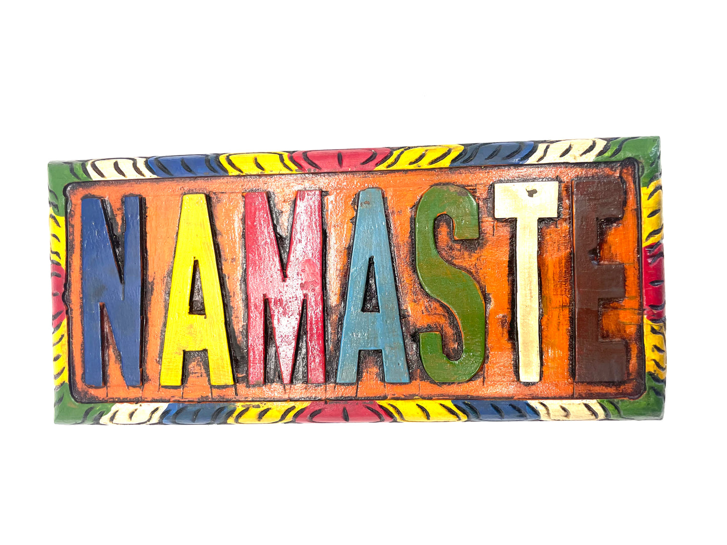 Namaste Hand Carved Wall Hanging