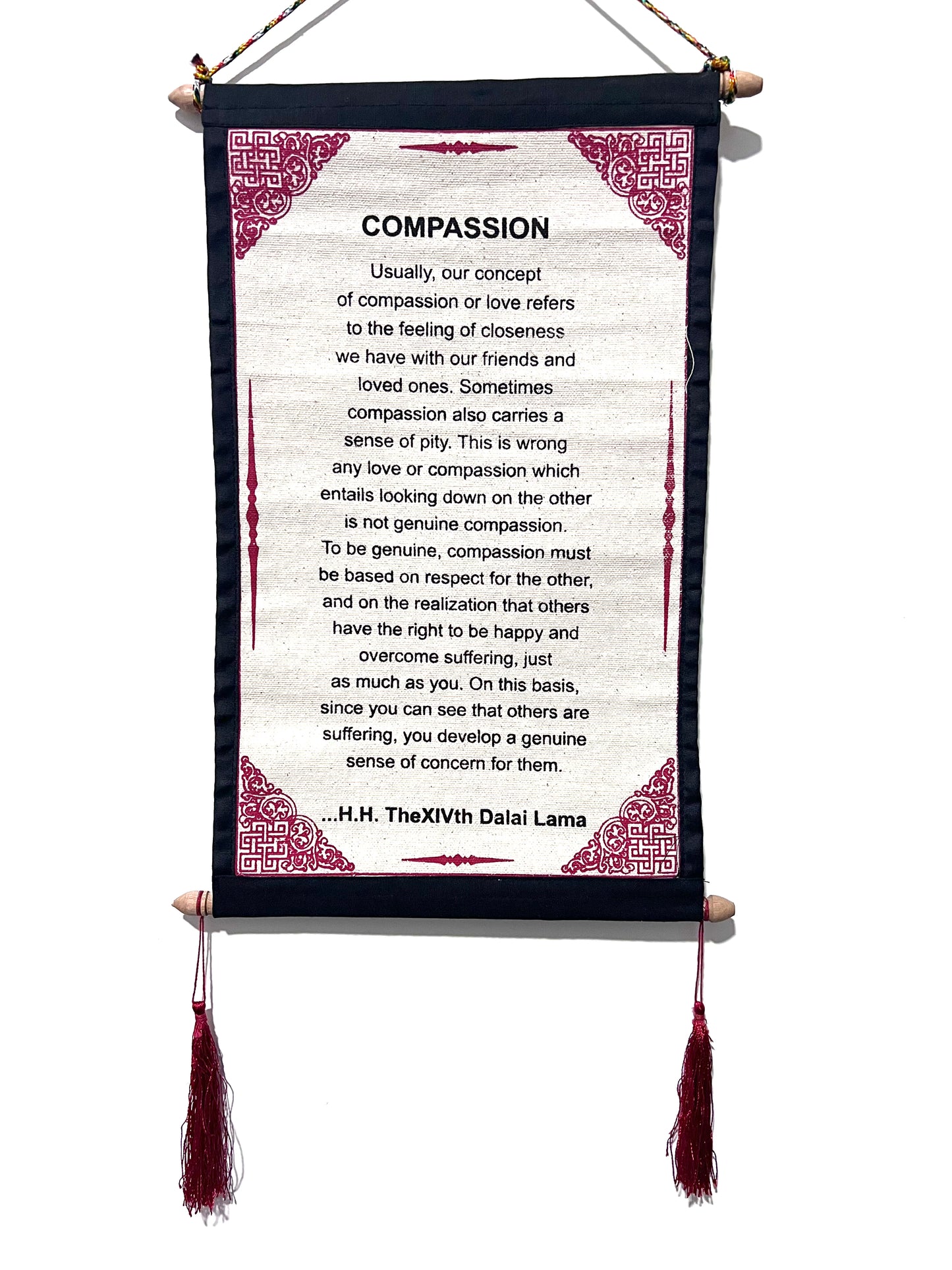 HH Dalai Lama Compassion Quote Scroll