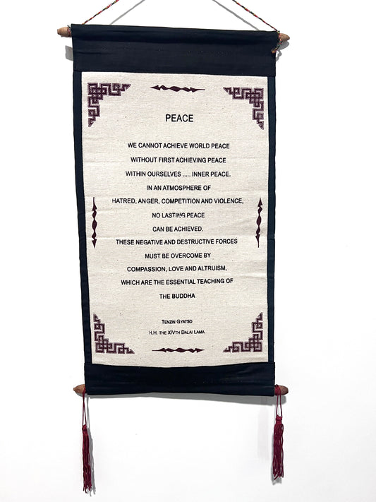 HH Dalai Lama Peace Quote Scroll