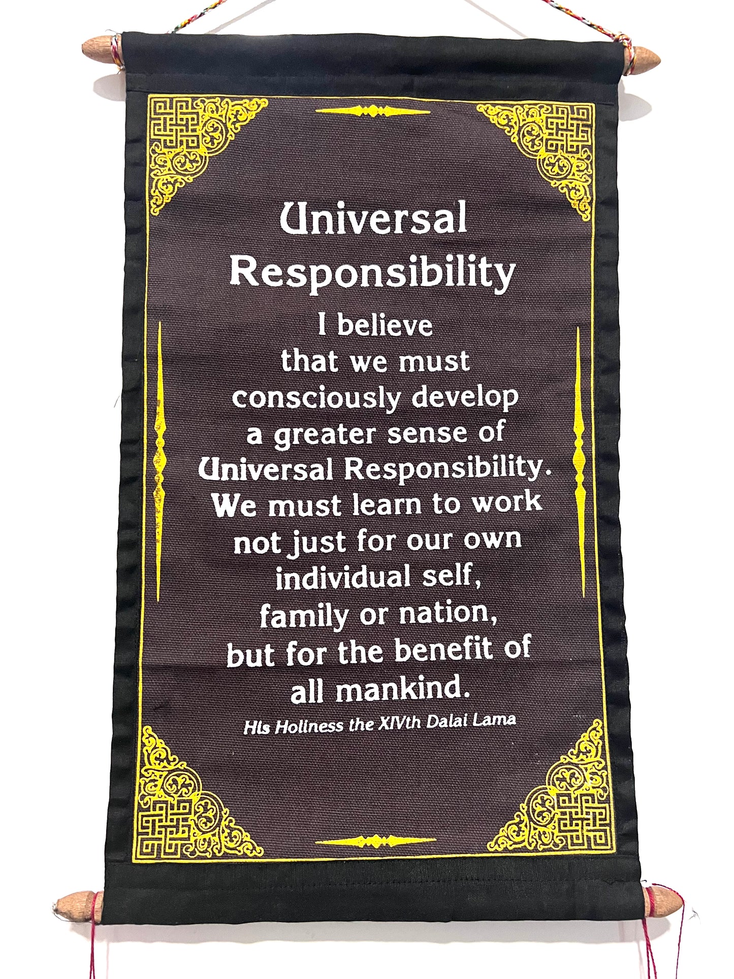 HH Dalai Lama Universal Responsibility Quote Scroll