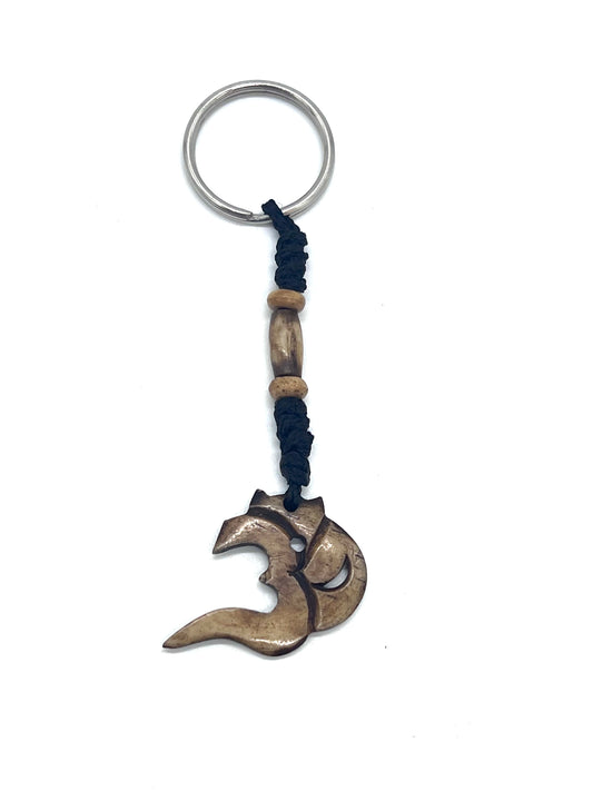 Mantra Om Bone keyring