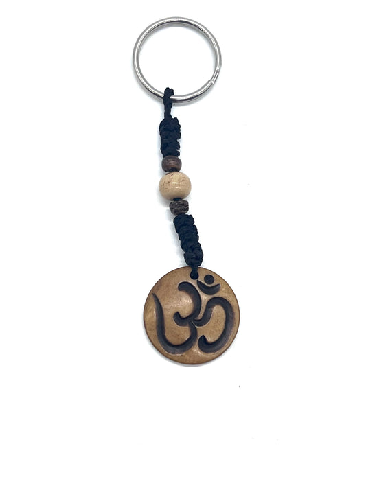 Hindu Om Bone Keyring