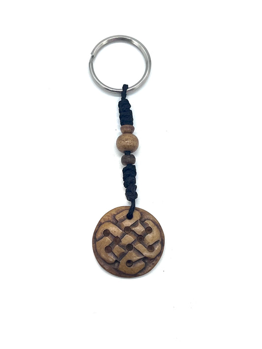 Eternal knot Bone Keyring