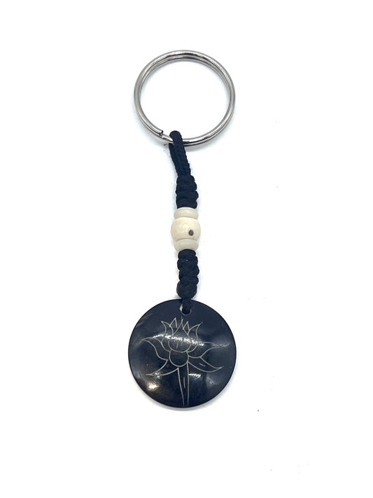 Lotus Flower Bone Keyring