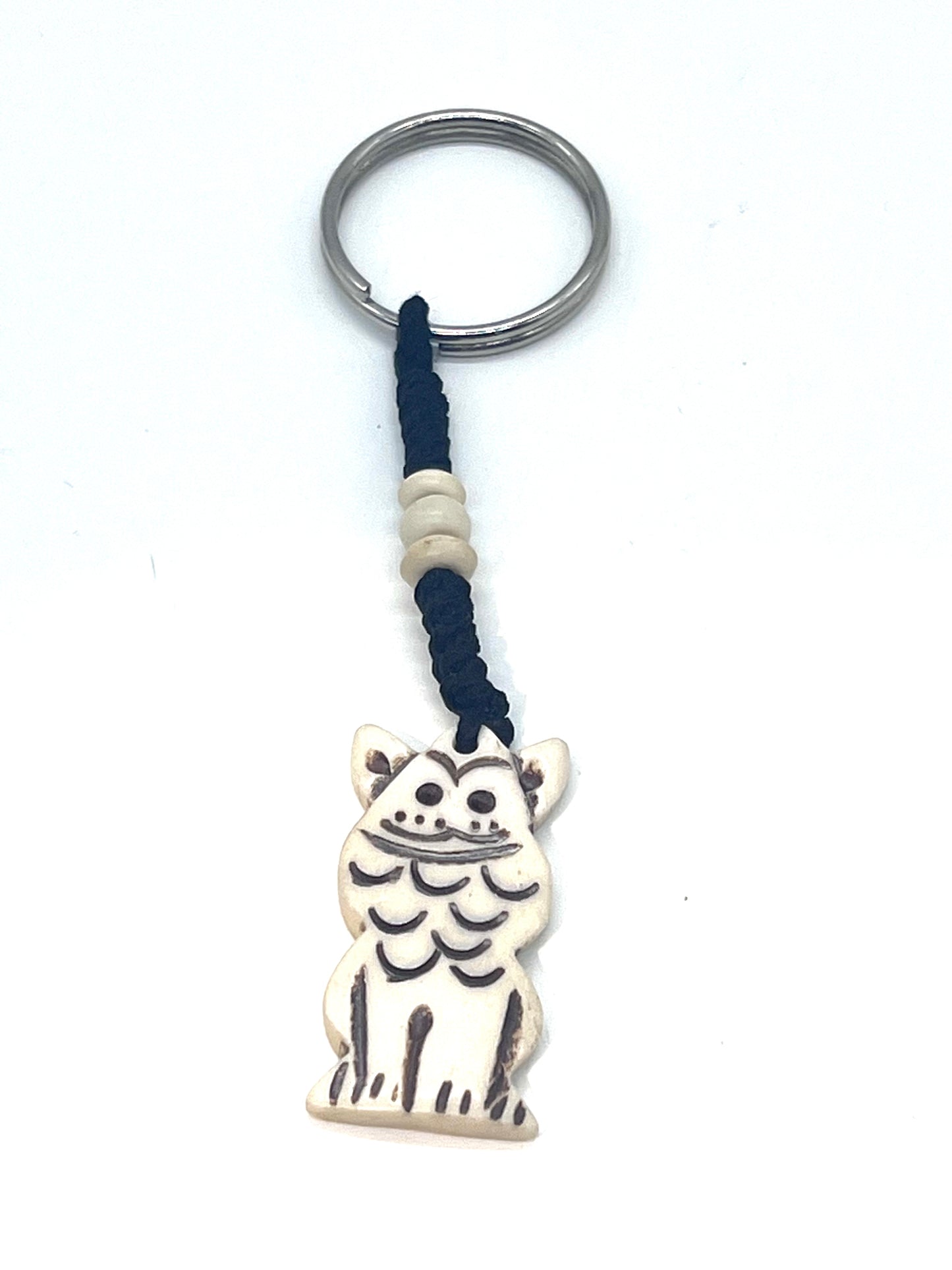 Owl Design Bone Keyring