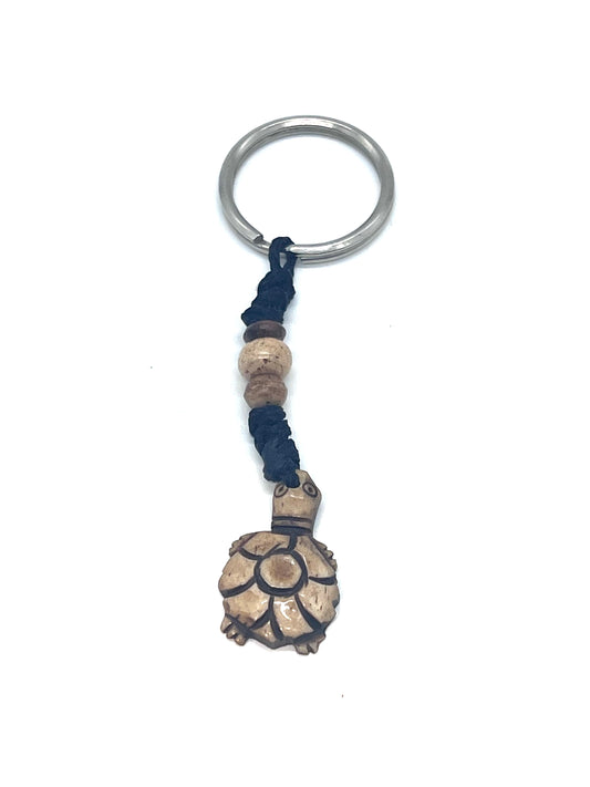 Turtle Design Bone Keyring