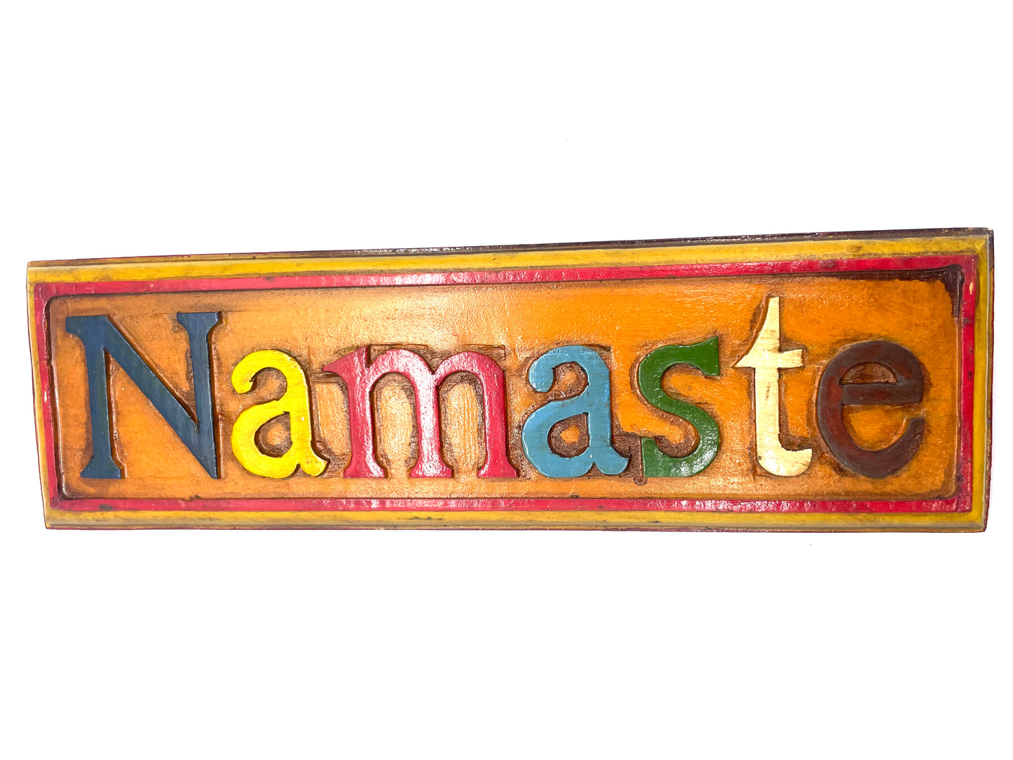 Namaste Hand Carved Wall Hanging