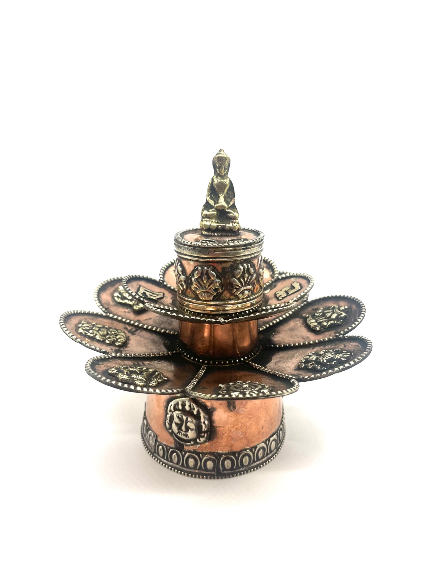 Double Lotus Copper Incense Burner